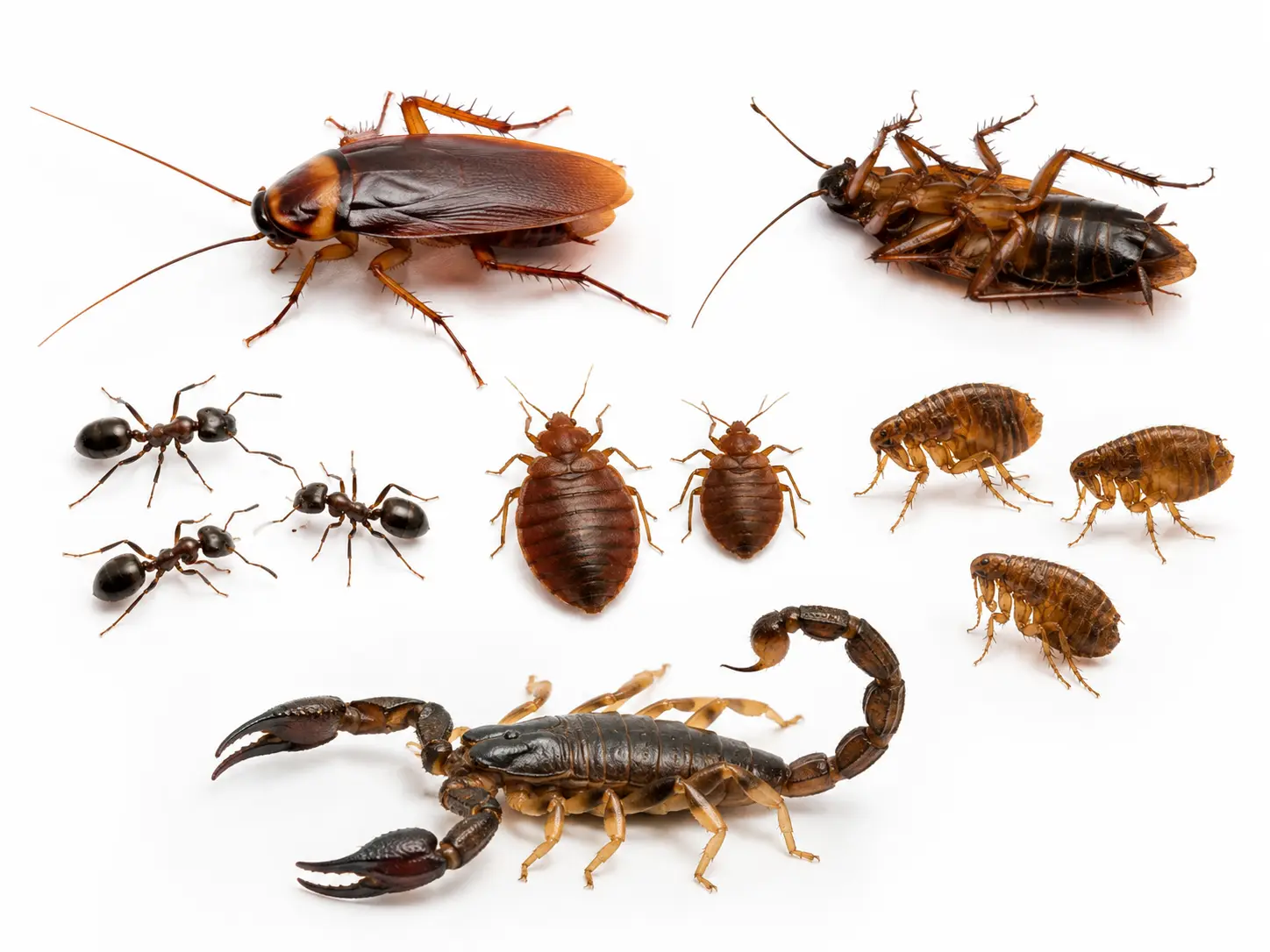 Insectes et scorpions ciblés par les prestations anti-nuisibles