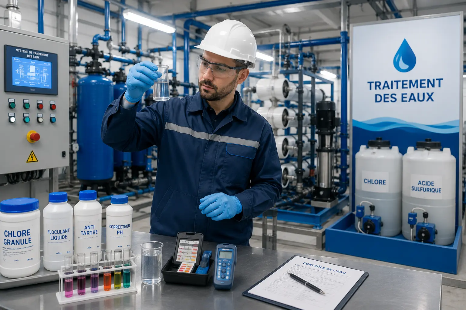 Installation professionnelle de traitement des eaux