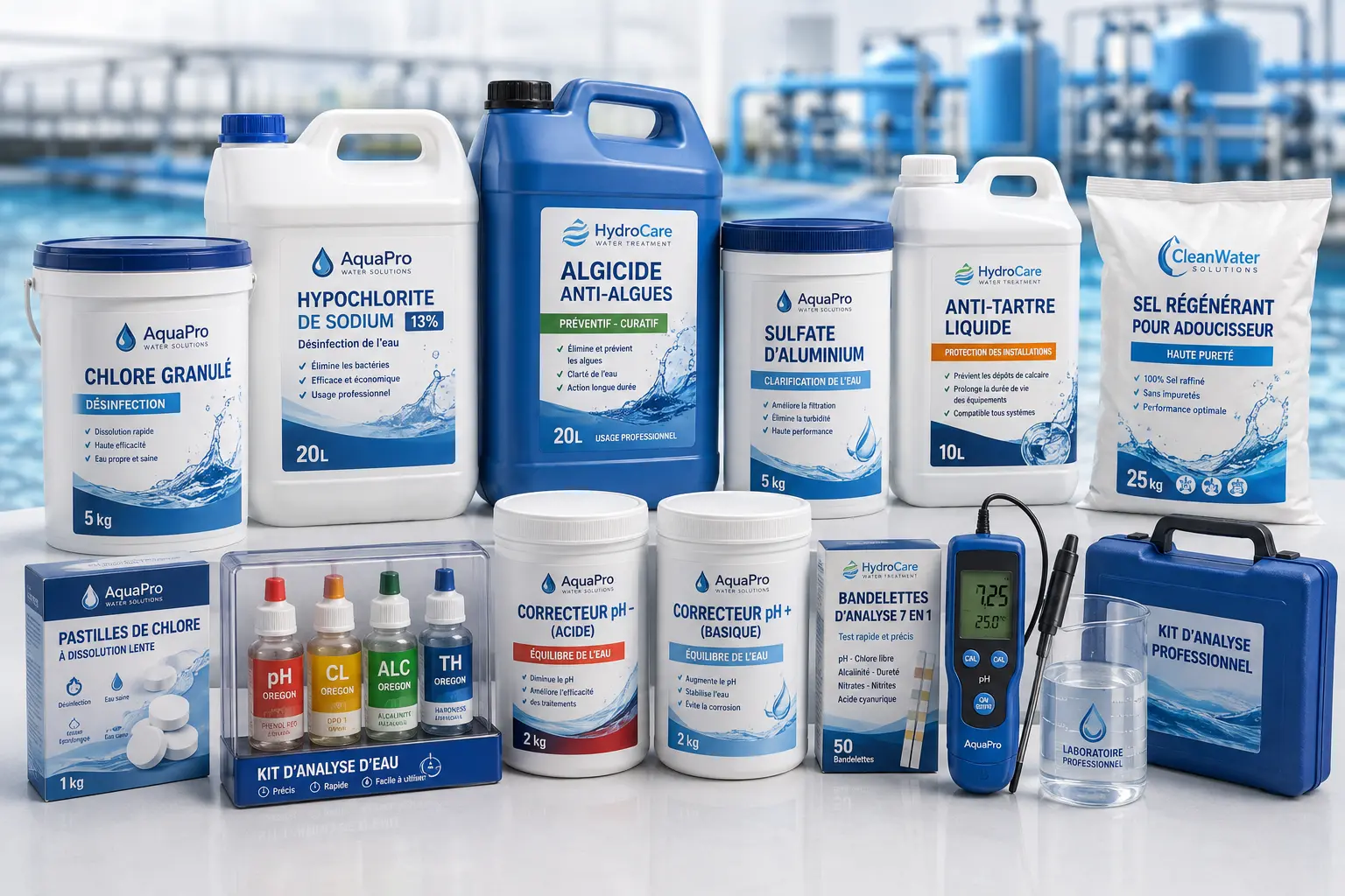 Produits professionnels pour le traitement des eaux